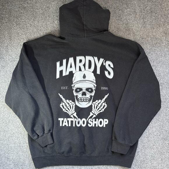 HARDY’s Tattoo Shop Tour Merch EST.1990 Men’s Pull Over Hooded Sweater Sz ( XL ) - Picture 3 of 4